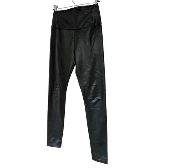 7 For All Mankind Leggings Mob Wife Goth Women S Grunge Y2K Black Faux Leather - Picture 5 of 9